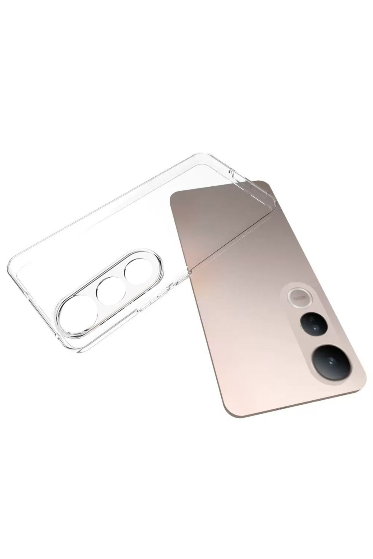 Rivor Vivo V50 Lite Uyumlu Kılıf 3D Kamera Korumalı Süper Şeffaf Esnek Silikon Kapak