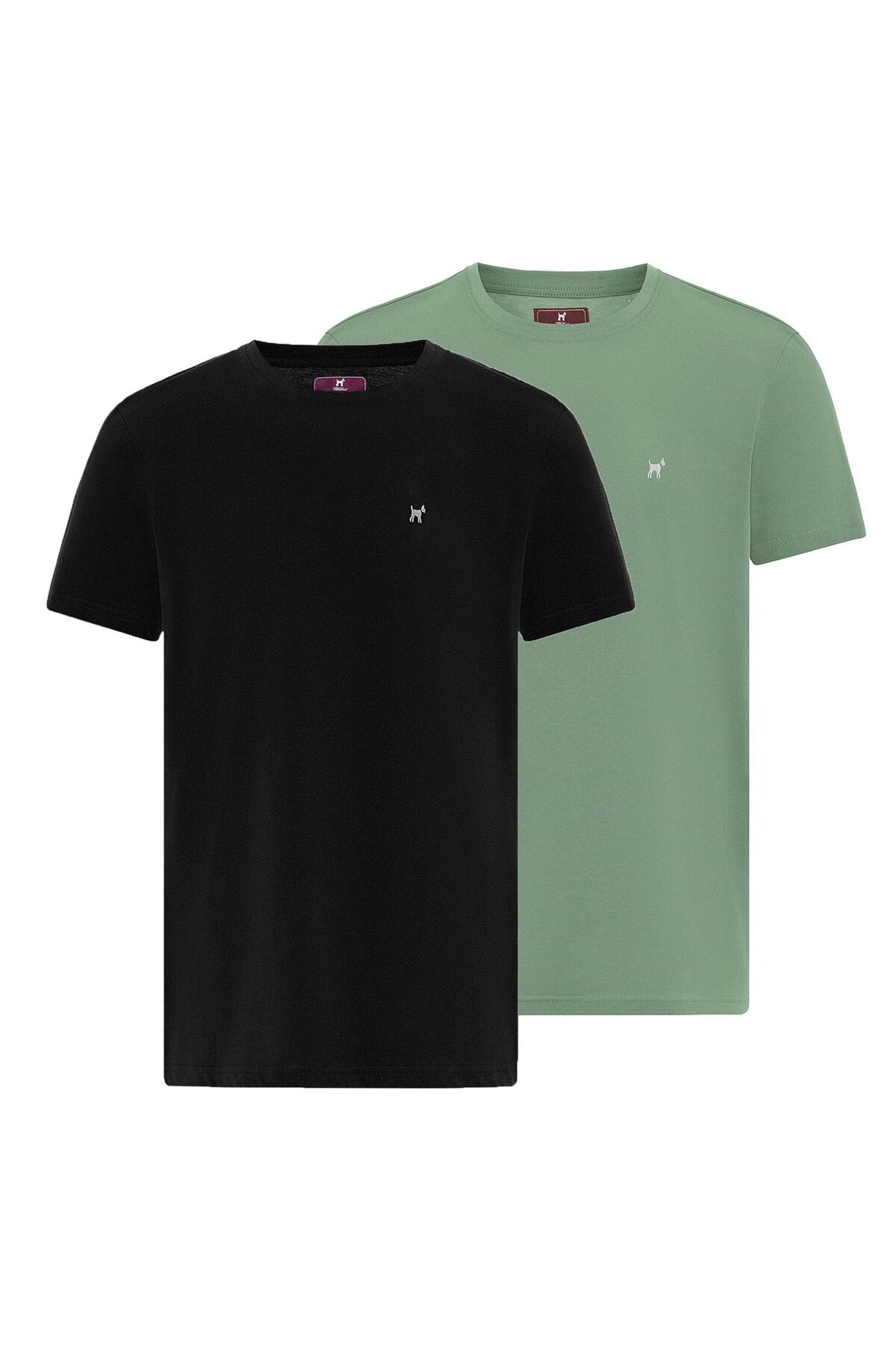 Williot İgnacio Erkek Regular Fit Nakış Detaylı 2'li T-Shirt