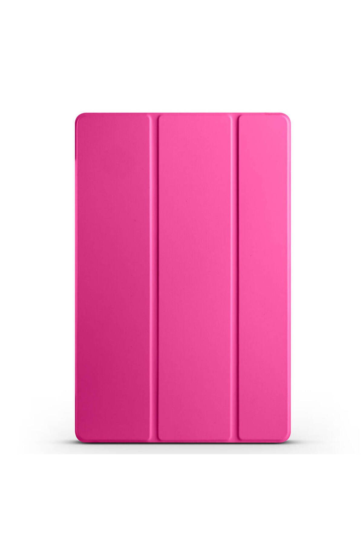 Teknodur Galaxy Tab S9 FE Uyumlu TKDR Smart Cover Standlı 1-1 Kılıf-Pembe