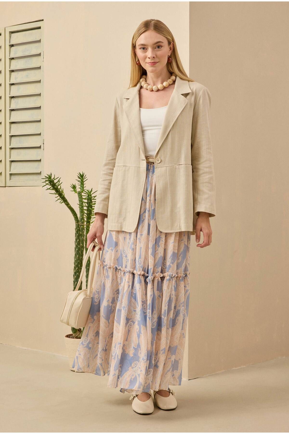 HEQA Keten Blazer Ceket