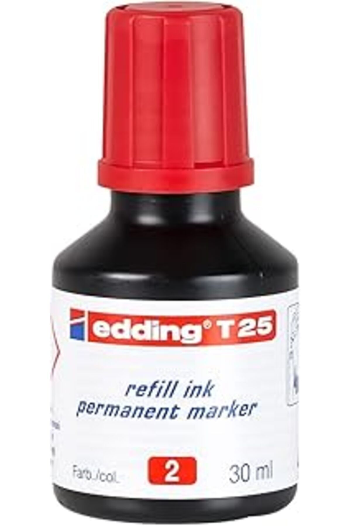 Mu Art Ahşap Edding T 25 Permanent Yedek Mürekkep - Kalıcı Mürekkep - Kırmızı - 25 Ml