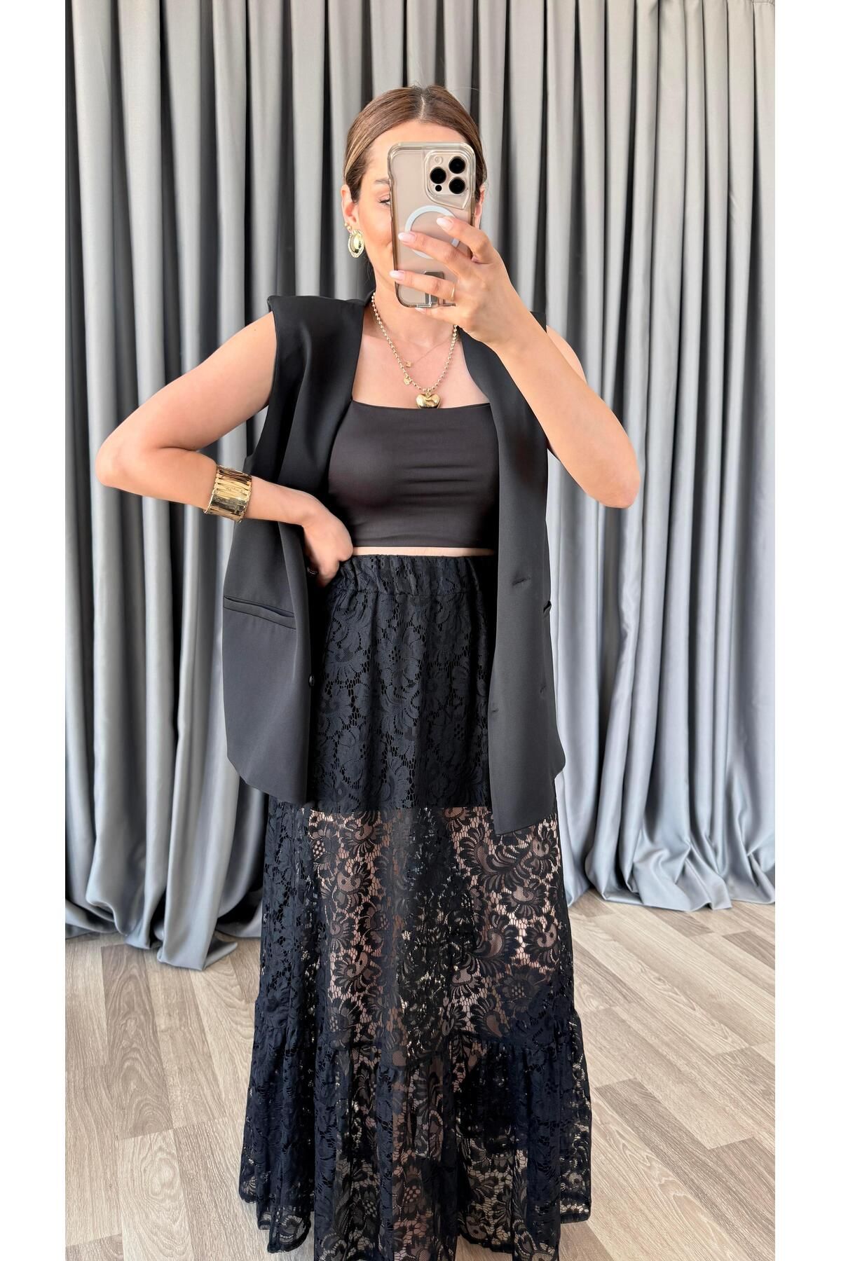 pelin yıldız butik Carley Maxi Tül Etek