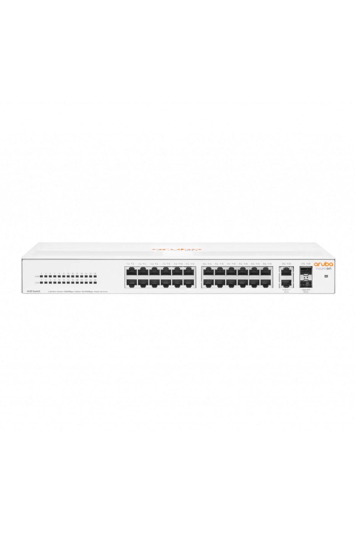 HP Aruba Instant On, R8R50A, 1430-24G, 24Port, GigaBit, 2 Port GigaBit SFP, Yönetilemez,Masaüstü Swi