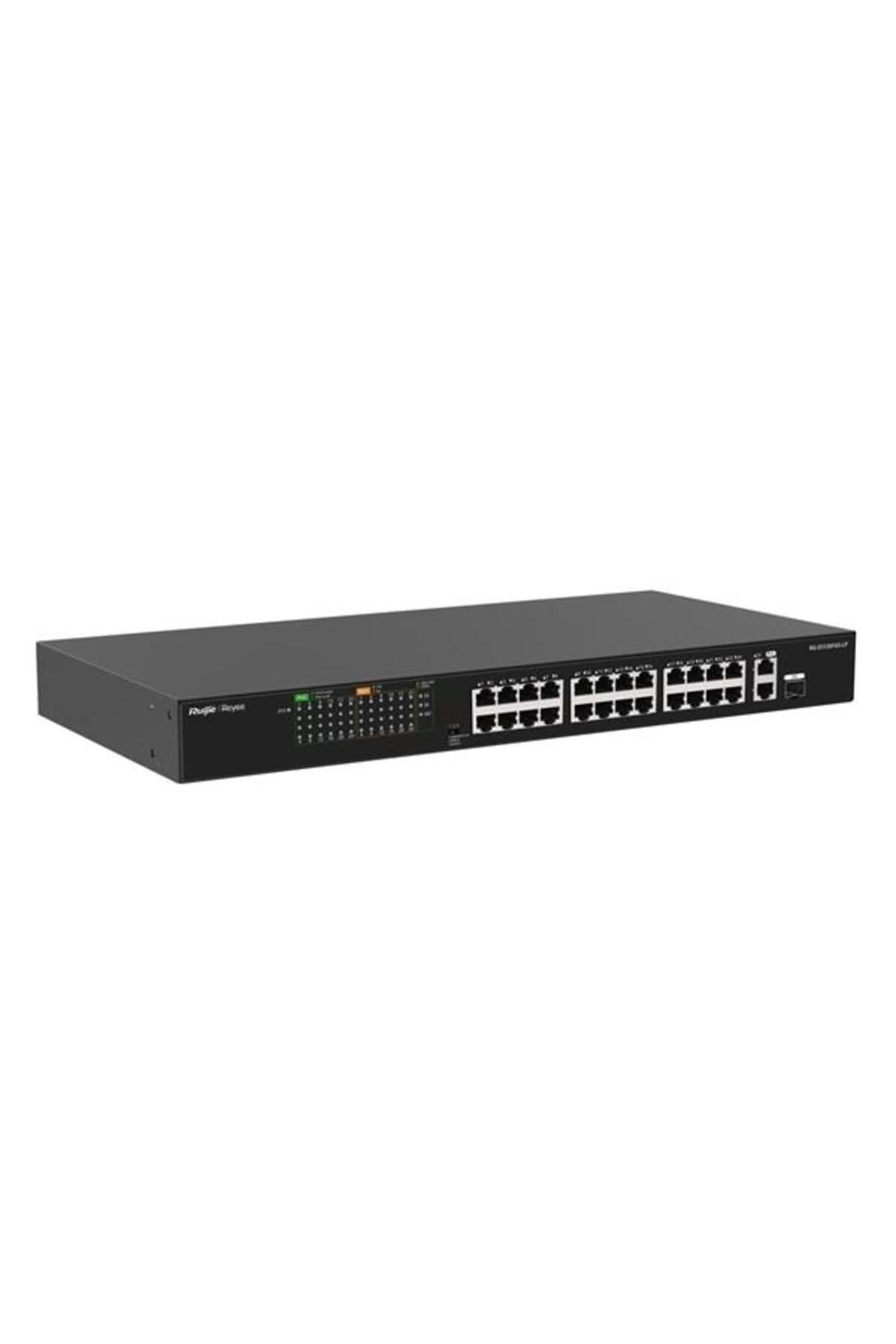RUIJIE REYEE 24port RG-ES126FGS-LP 10/100 2-UPLINK 1-SFP 180W YÖNETİLEMEZ POE SWITCH