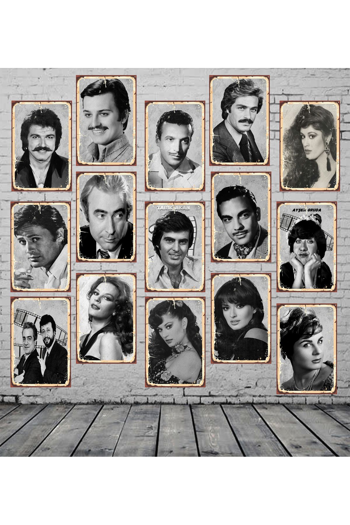 hazalshop Yeşilçam Klasikleri Siyah Beyaz Temalı 15 Adet 20 x 30 CM MDF Duvar Tablosu 006