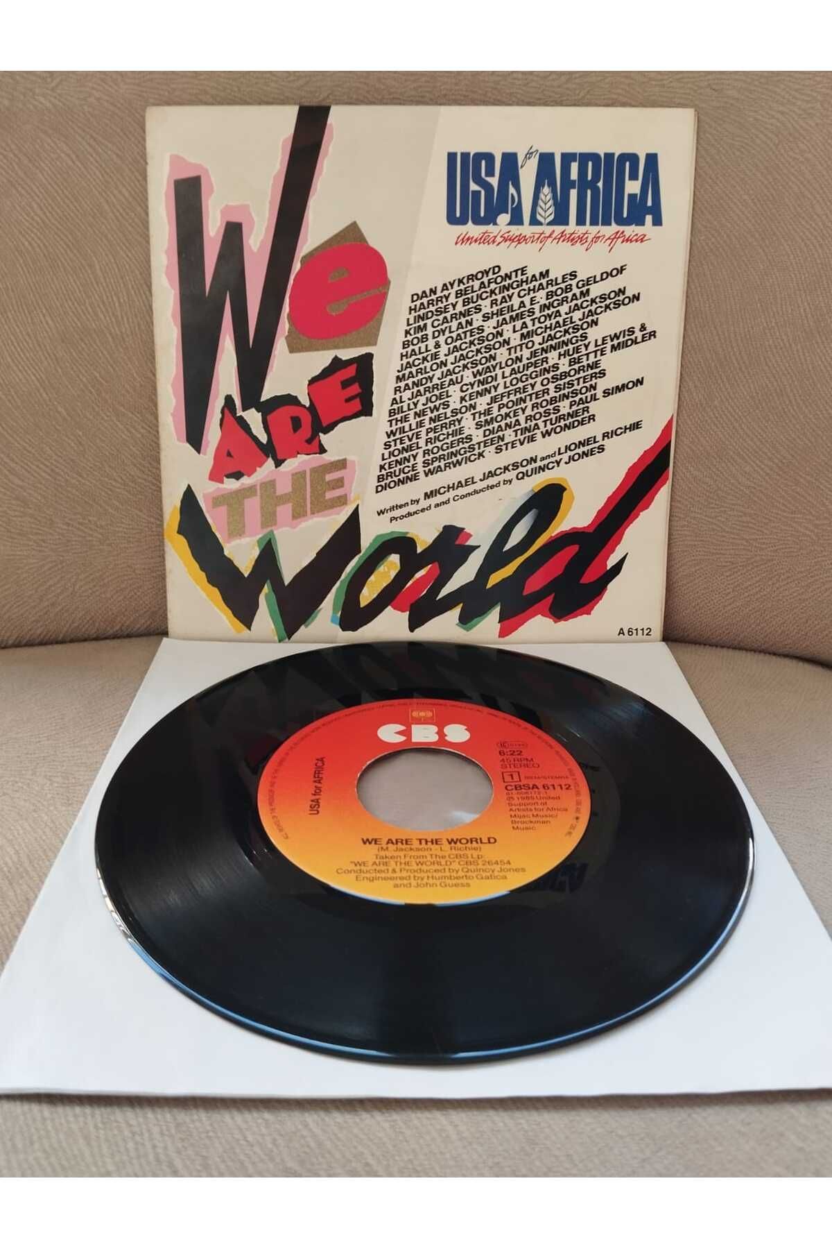 Plakperest USA For Africa – We Are The World - 1985 Hollanda Basım 45’lik Plak-2.EL