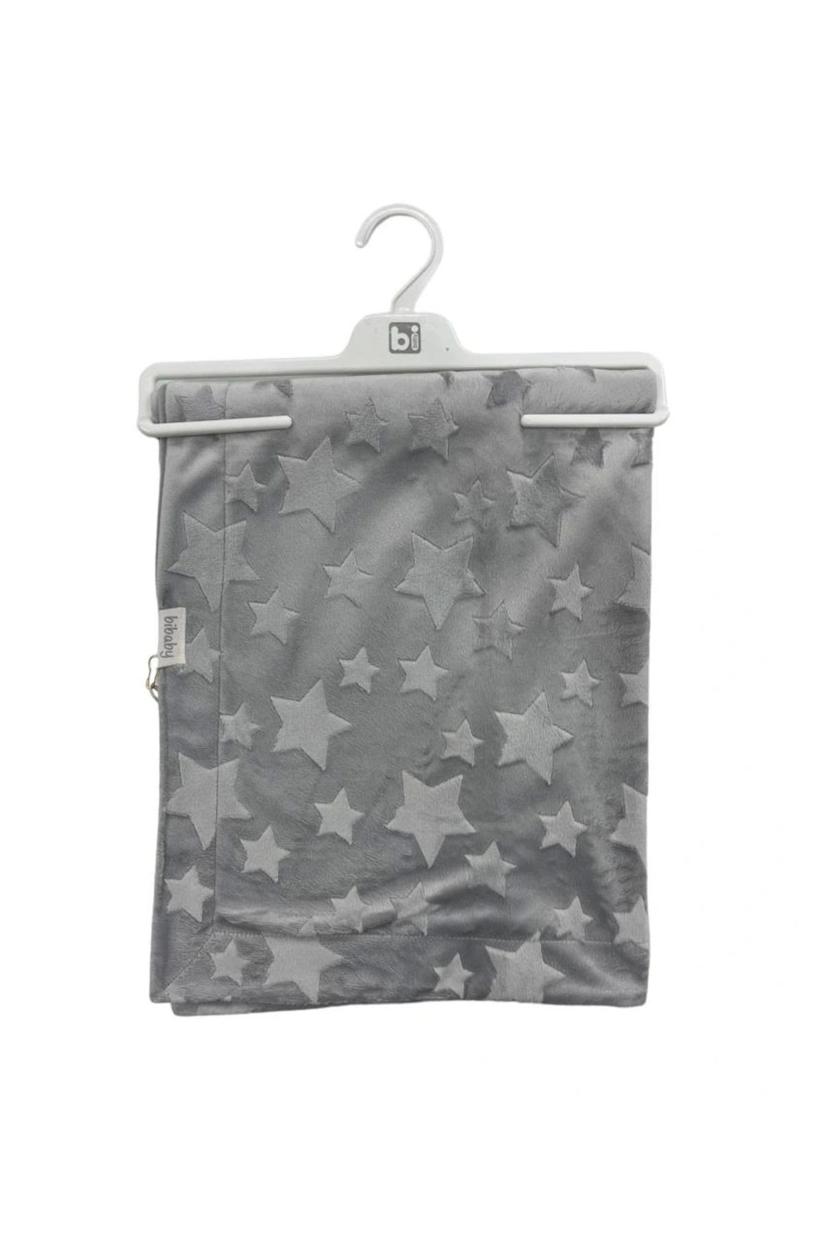 OurStyles Bibaby Jacquard Star 82x90 Battaniye 64726 Grey