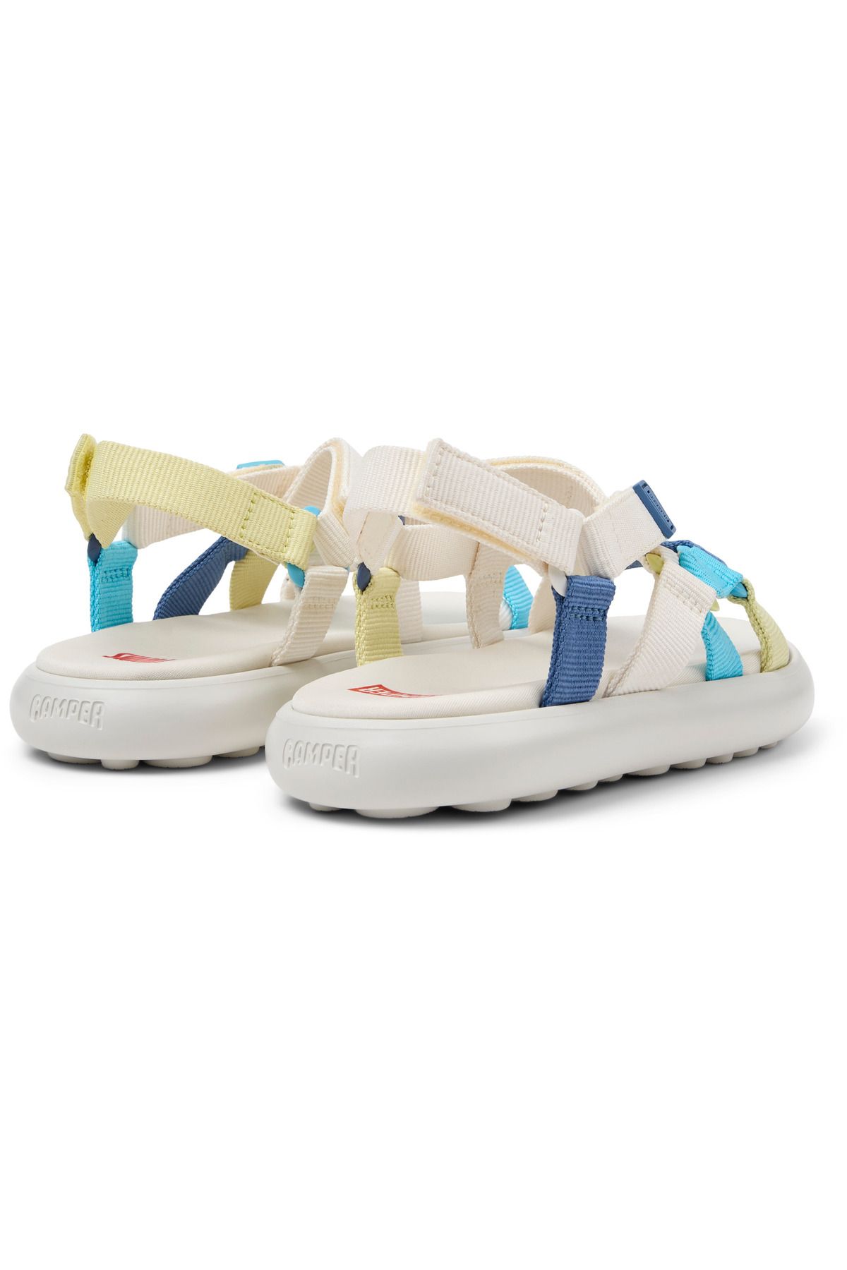 CAMPER-Women's Blue Hook And Loop Strap Summer Sandals with Soft Sole Color Block - Twins 4