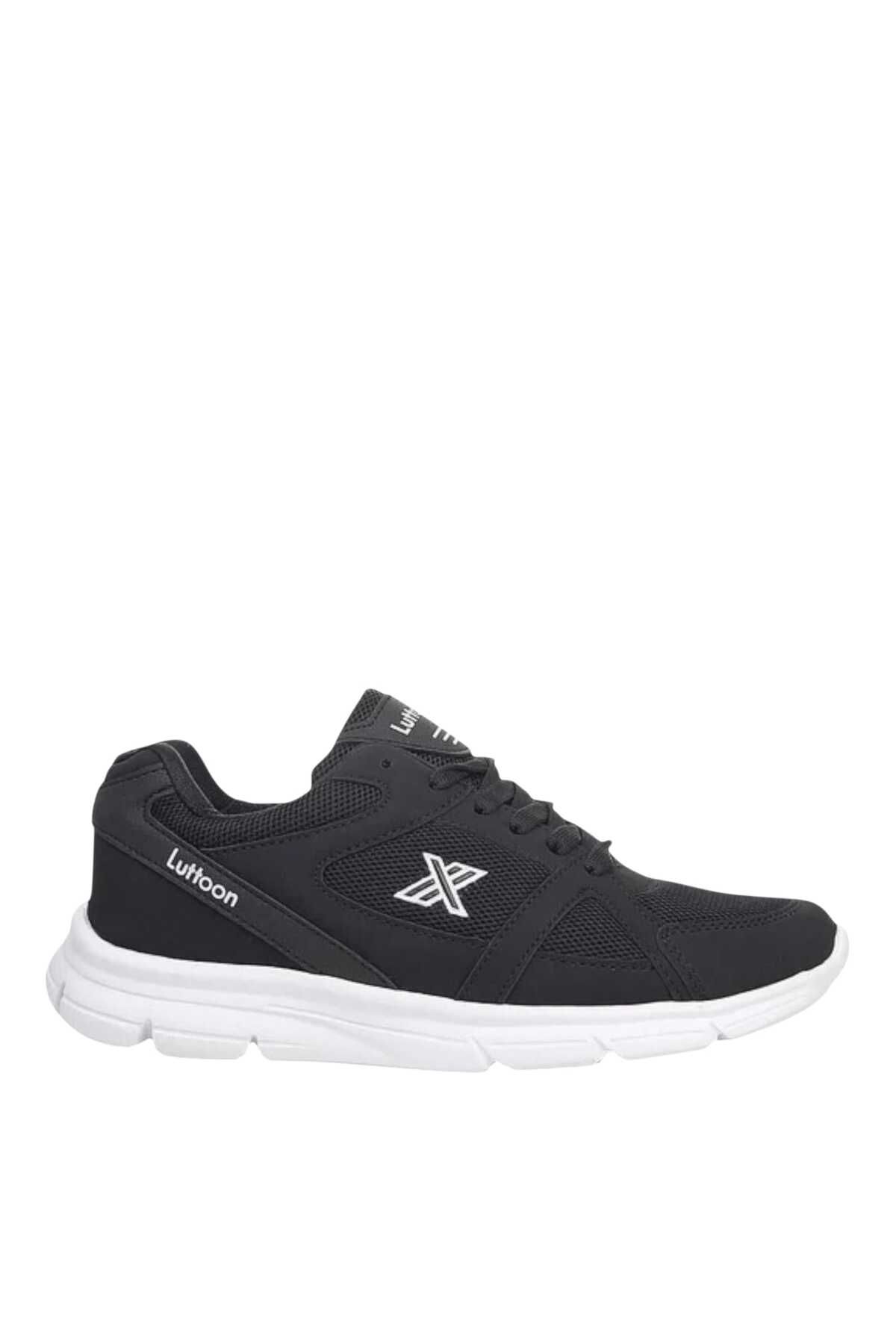 Zerhan Lutton 2510 Unisex Siyah Bağcıklı File Yürüyüş Koşu Büyük Numara Spor Ayakkabı 45 46 47 48