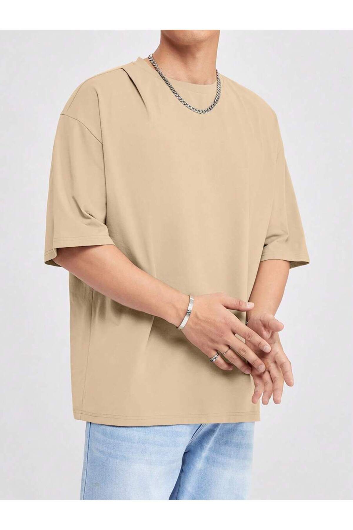 MODAVİBE Düz Basic Tişört – Bisiklet Yaka, Pamuk Polyester, 2 İplik Kumaş, Unisex