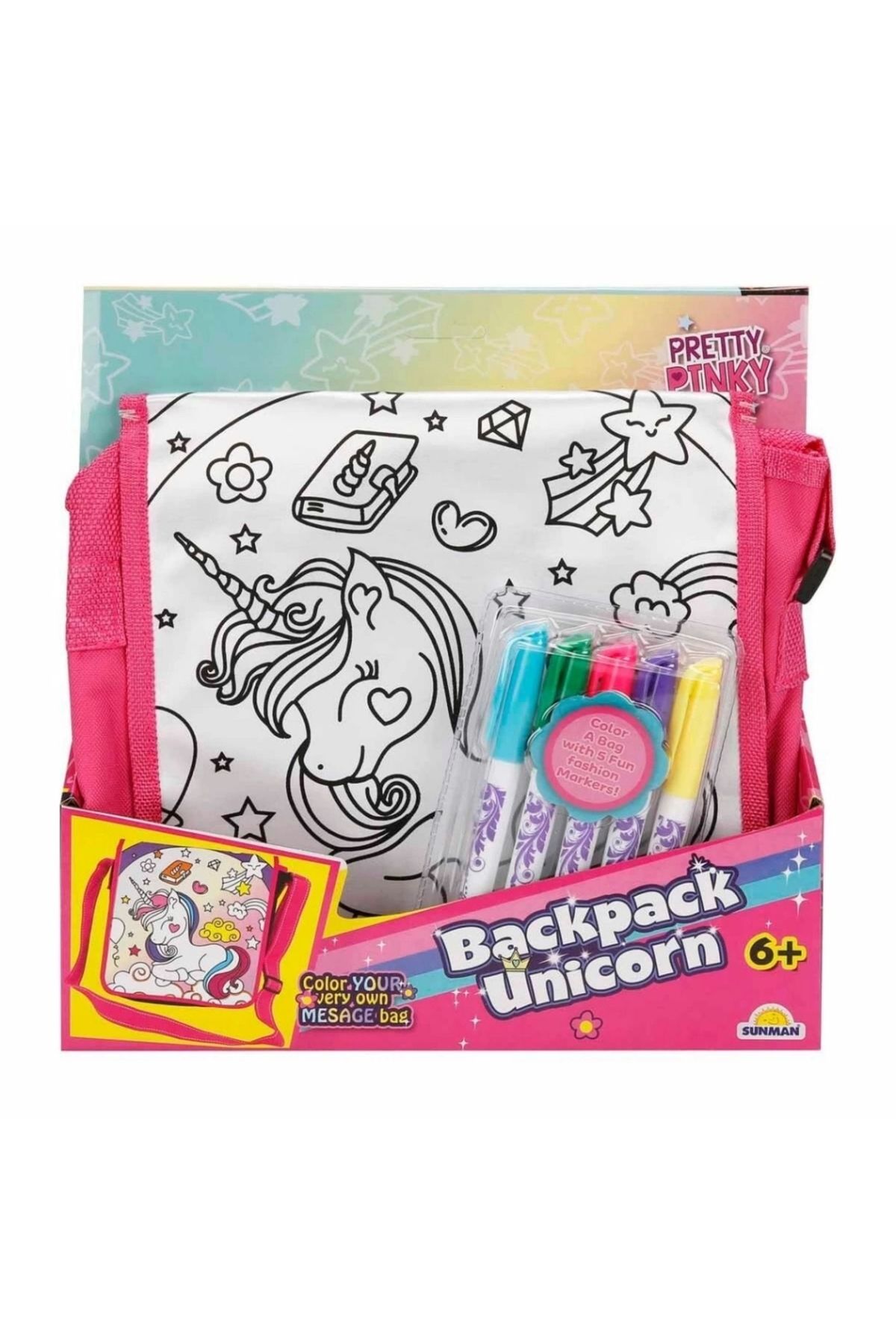 OurStyles Pretty Pinky Boyanabilir Desenli Unicorn Sırt Çantası