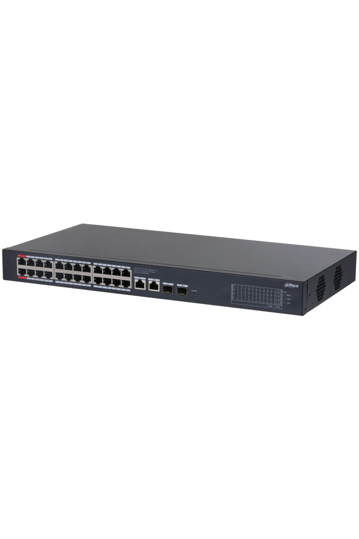 DAHUA CS4228-24GT-375, 24Port, Gigabit, PoE 375W, 2 Port Uplink, 2 Port SFP Gigabit Combo, Cloud Yön