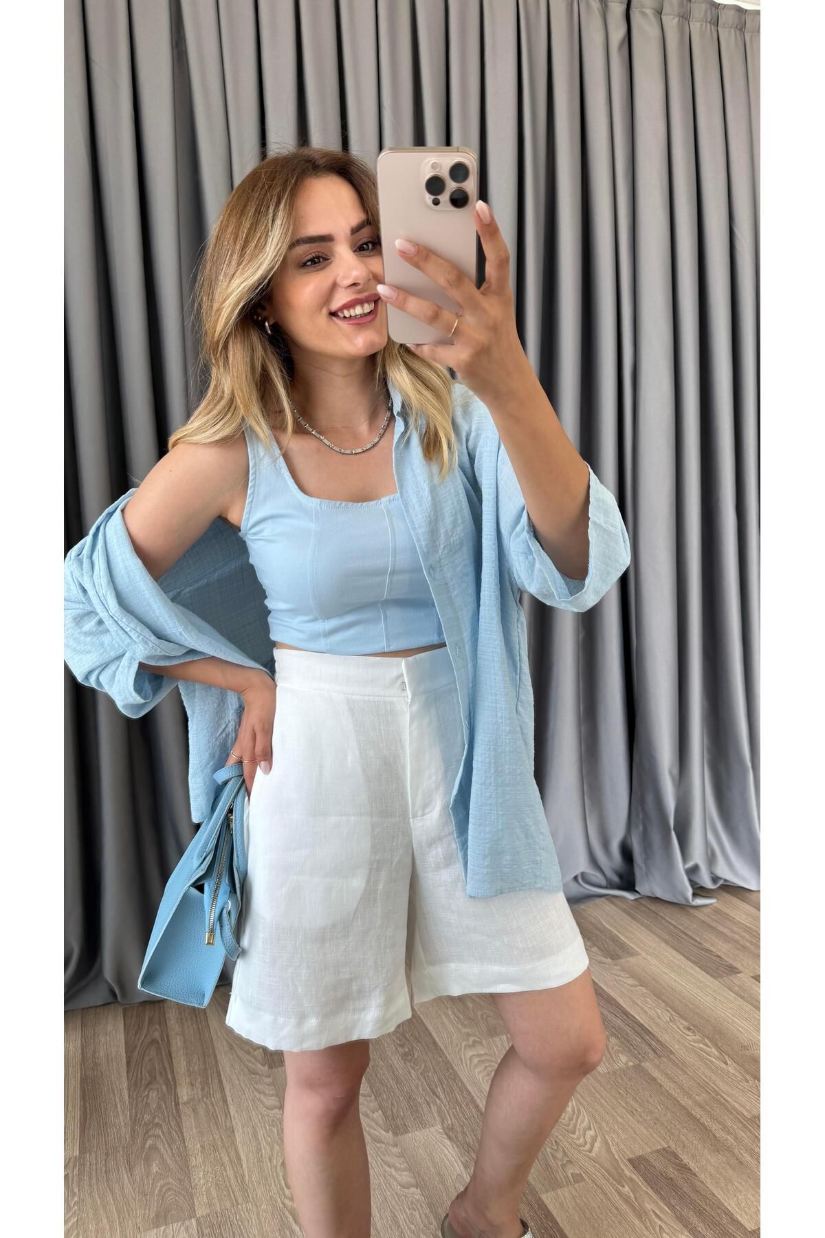 pelin yıldız butik Lova Keten Şort