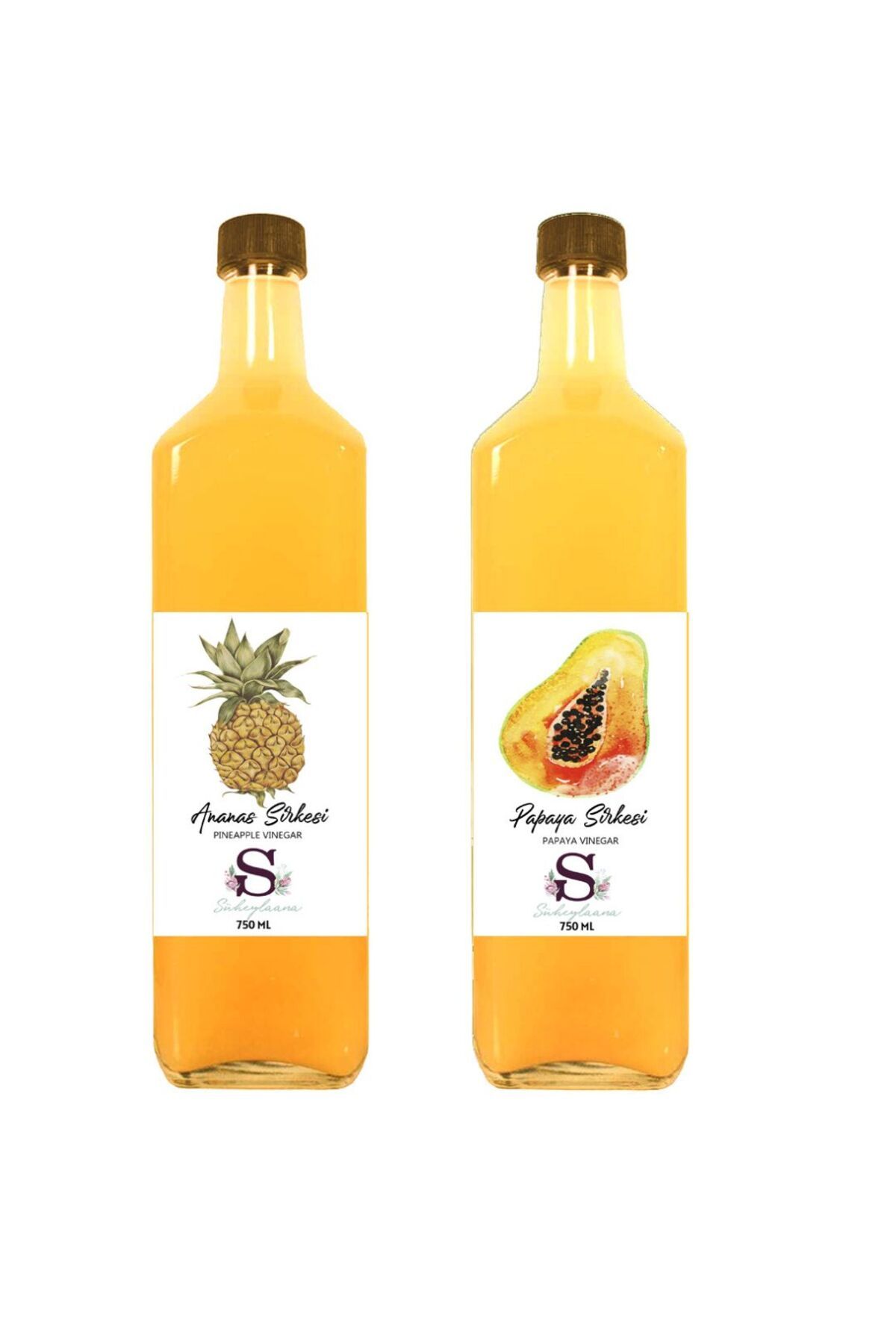 Süheylaana Doğal Ananas Sirkesi 750 Ml - Doğal Papaya Sirkesi 750 Ml