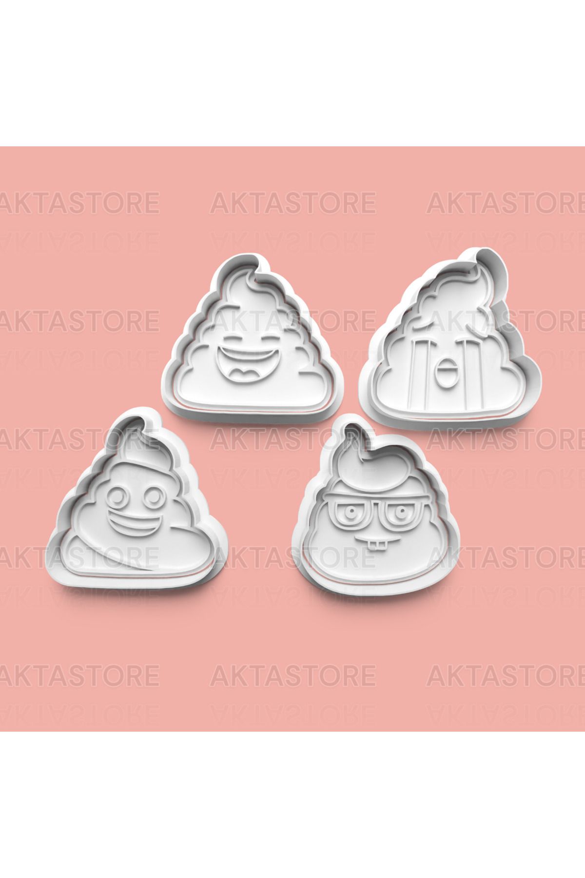 AKTASTORE Kaka Figürü Kurabiye Kalıbı 4'lü set