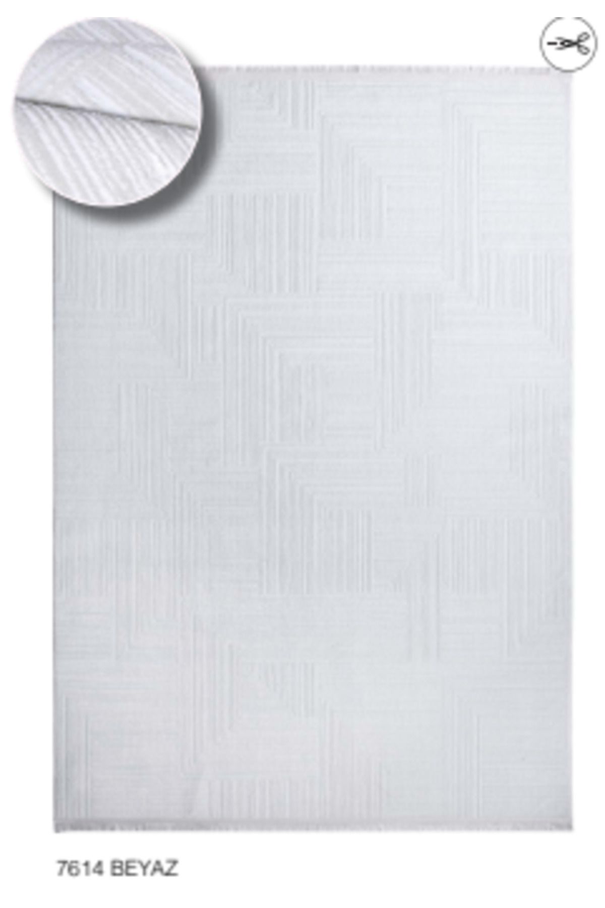 LOUIS CASA HACIMEHtİOĞULLARI LOUIS CASA HALI LORENZA 7614 BEYAZ POLYESTER İPLİK DOKUMA TABAN HALI