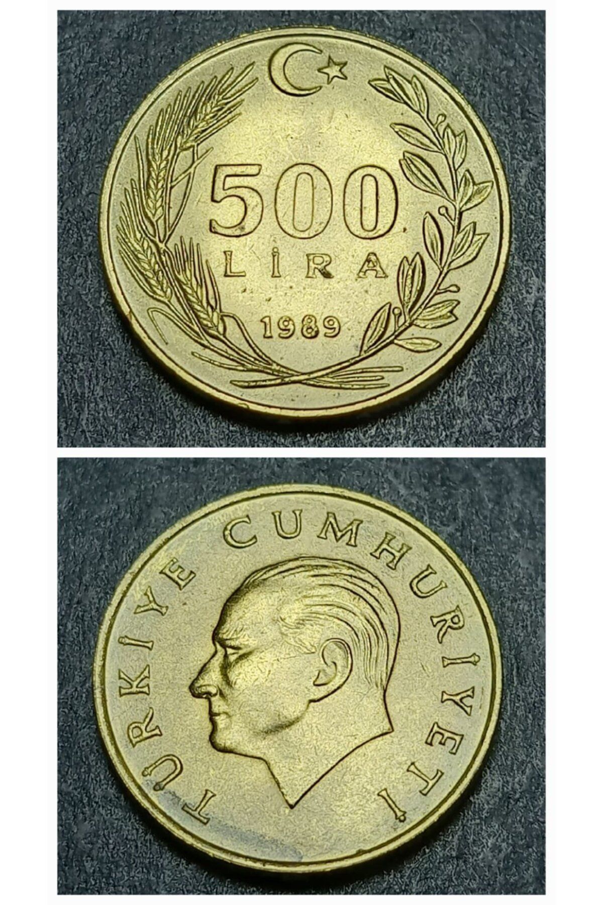 escoines koleksiyon 39963683a38b60d41b 1989 Darphane Tedavül Setinden ÇİL Pirinç 500Lira Eski Para