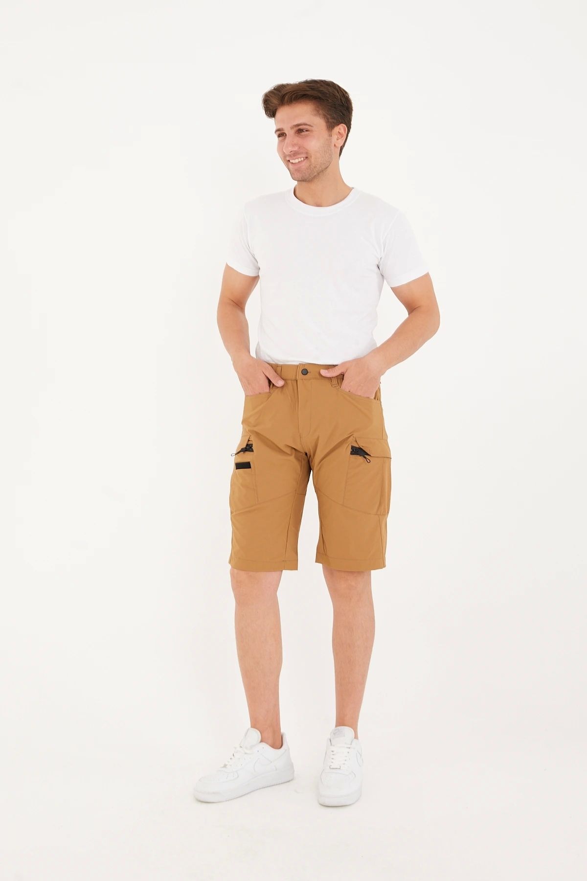 Bast10 Kadın Erkek Unisex Su İtici Spor Likralı Yazlık Taktik Şort - 5 Cepli Regular Kalıp