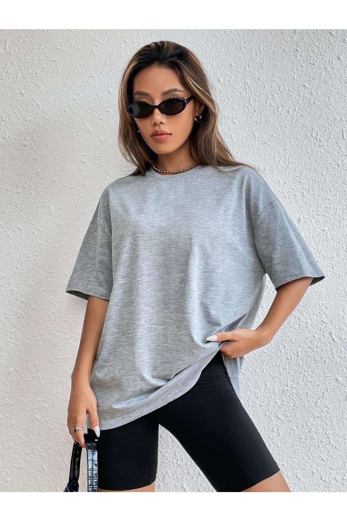 Hunors Sportswear & Company Düz Basic Unisex Oversize Salas T-shirt Boyfriend