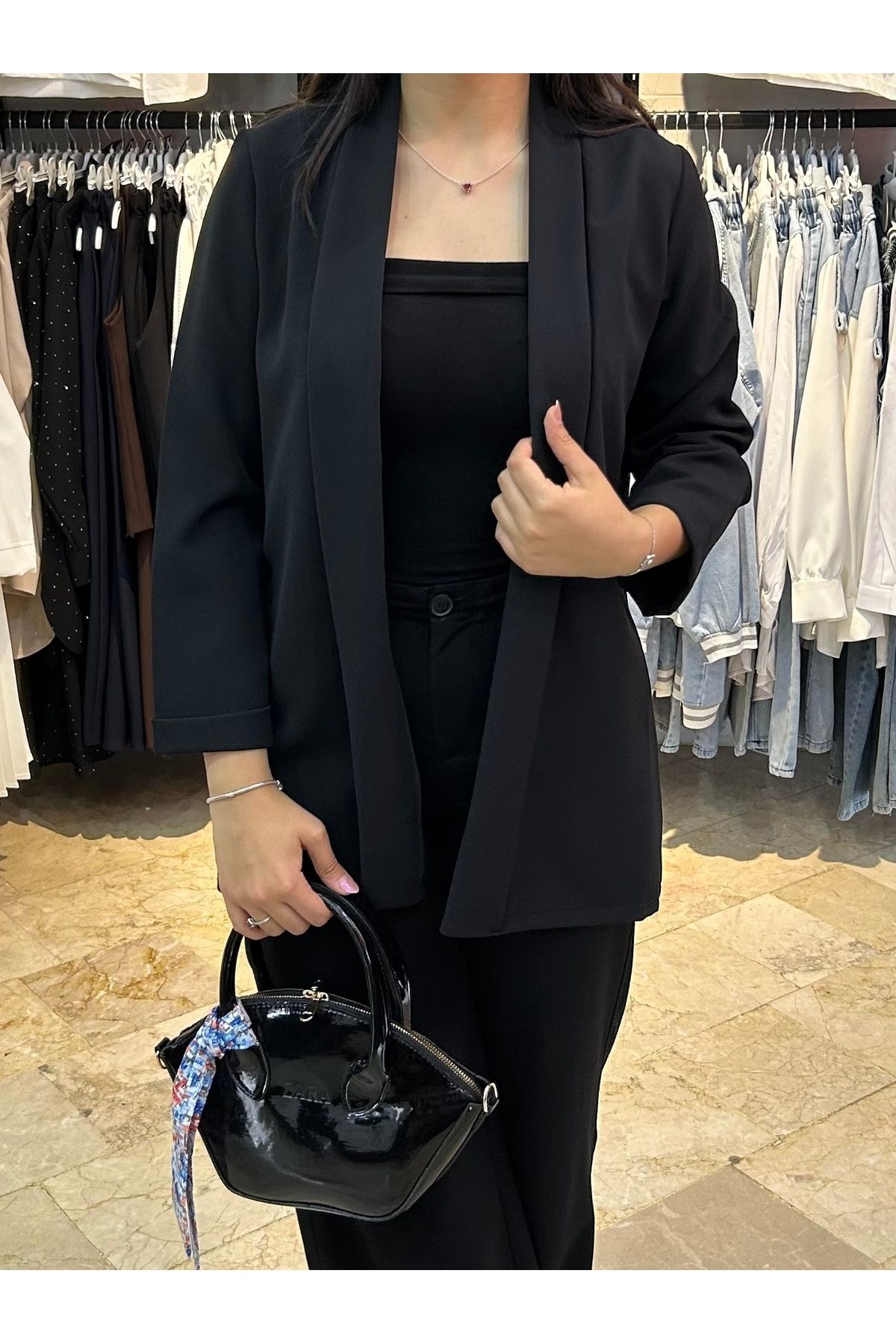 ERVA Kadın Şal Yaka Blazer Ceket Double kumaş– Günlük ve Davet Şıklığı Bir Arada