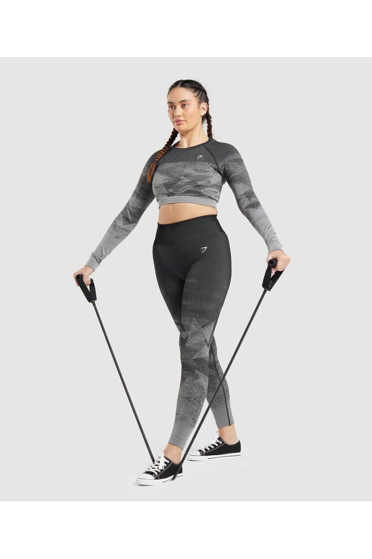 femoragym Femora Gymshark Adapt Ombre Siyah Seamless Üçlü Takım