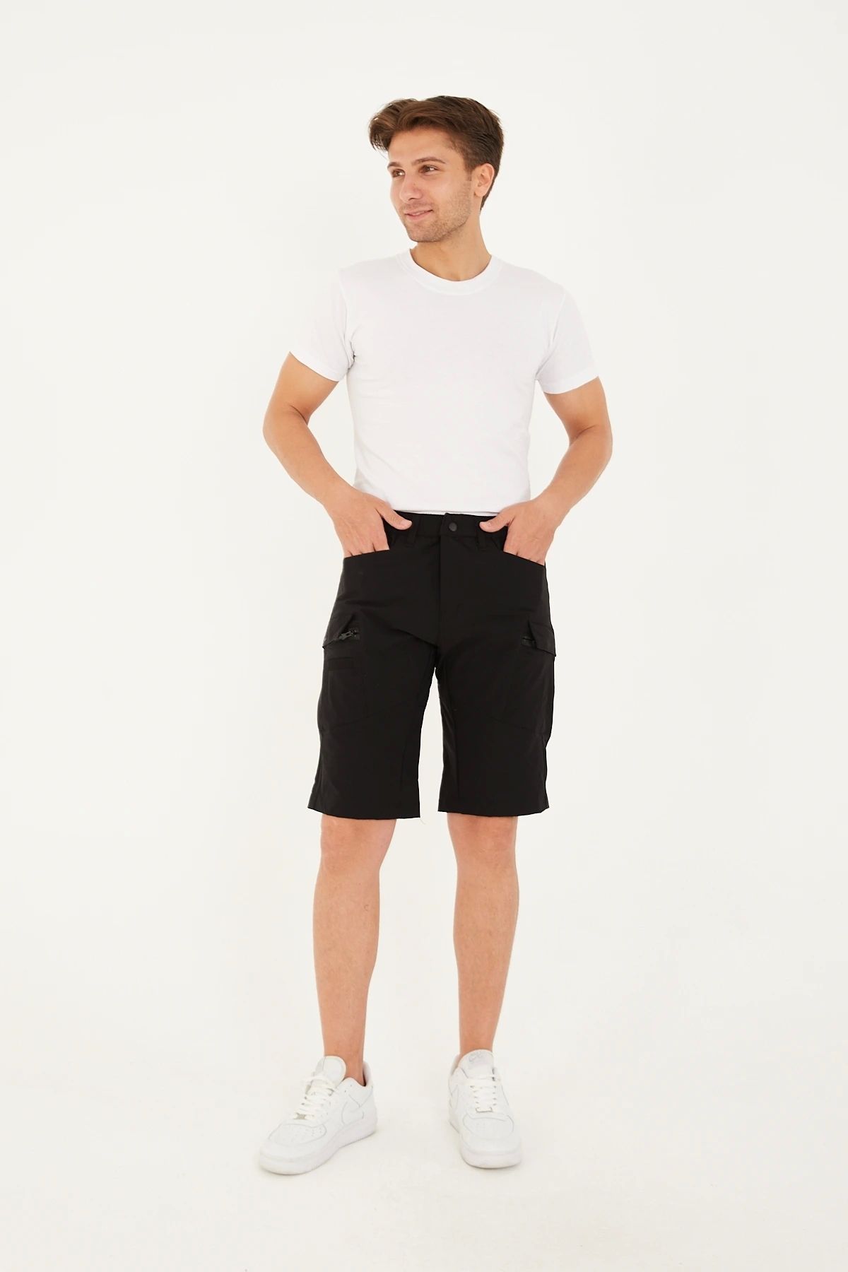 Bast10 Kadın Erkek Unisex Su İtici Spor Likralı Yazlık Taktik Şort - 5 Cepli Regular Kalıp