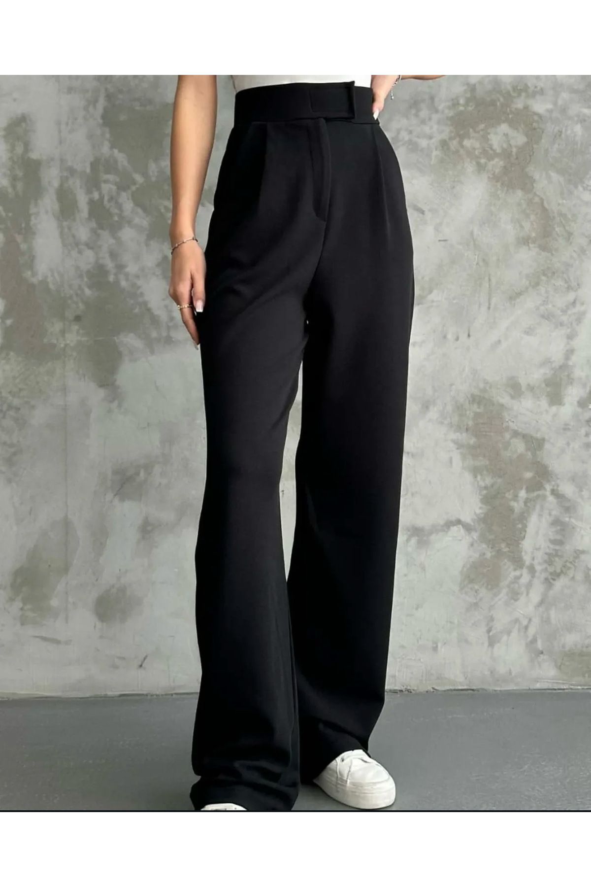 YILDIZIM Baggy kumaş pantalon bol paça