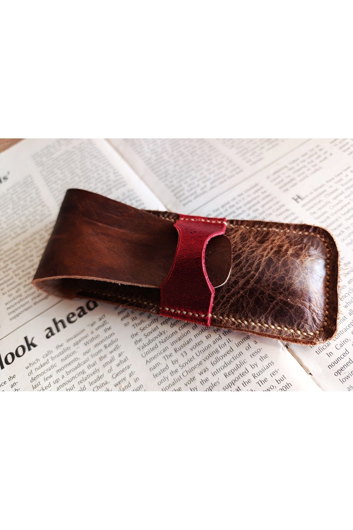 Mahfuz Crazy Hors Hakiki Deri El Emeği Özel Kalemleriniz Için Kalemlik Kalem Kutu 27 cm 6 cm W137