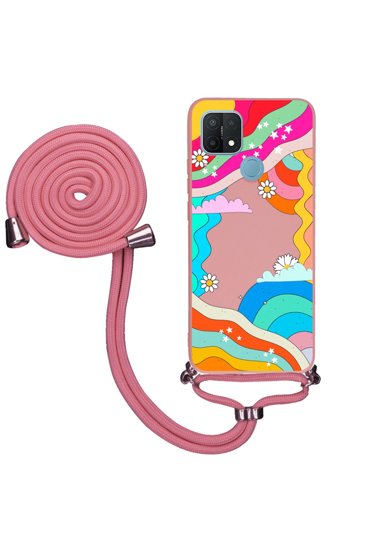 Royaleks Oppo A15 İpli Lansman Kılıf - Colors