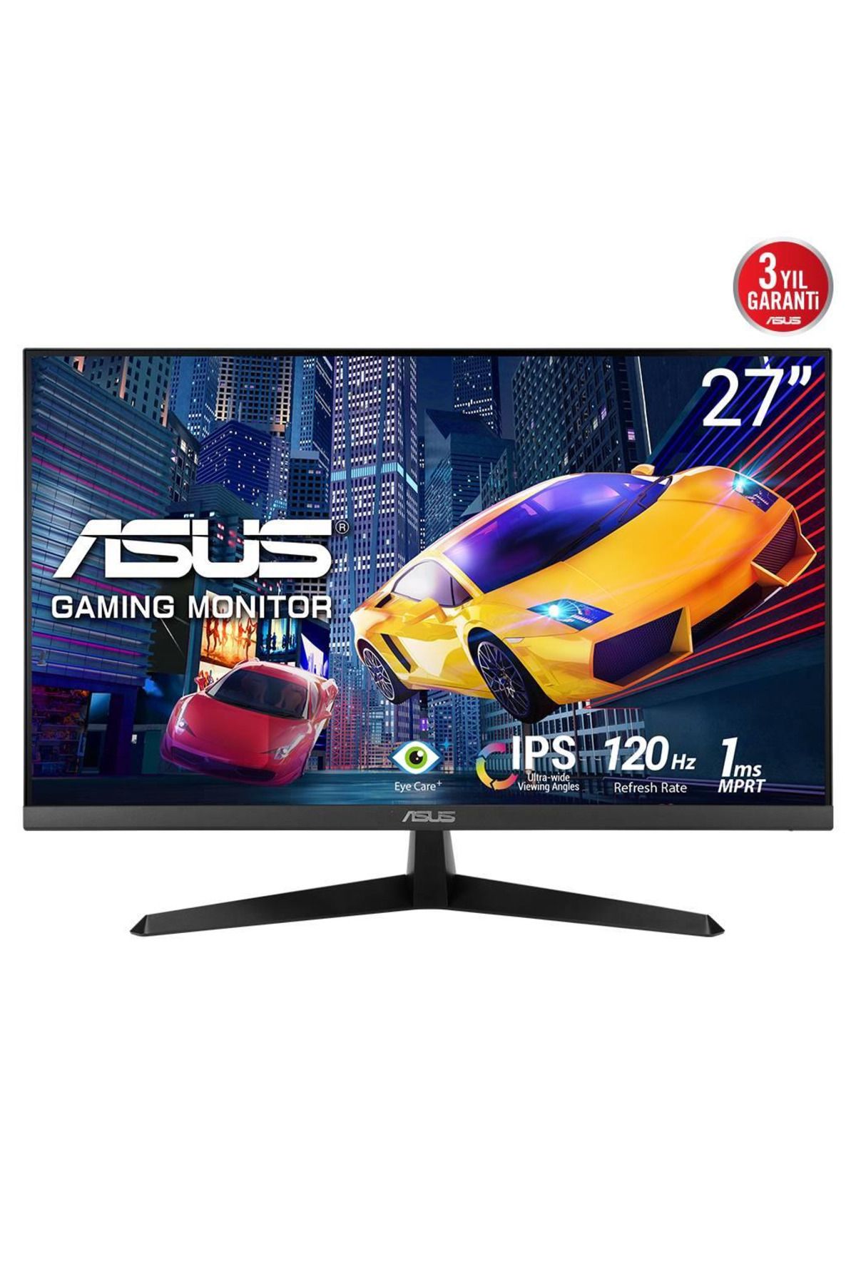 ASUS VY279HGR 27" 1ms, 120Hz, Full HD, HDMI, D-Sub, IPS LED, Anti Bakteriyel, Mavi Işık Filtres