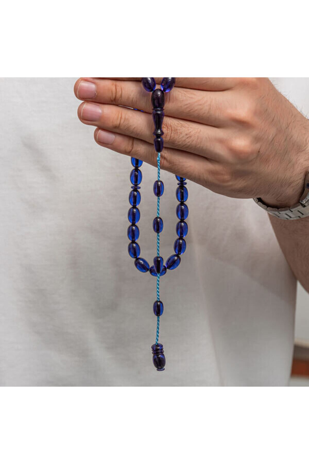 shop Sıkma Kehribar 925 Ayar Gümüş Tesbih