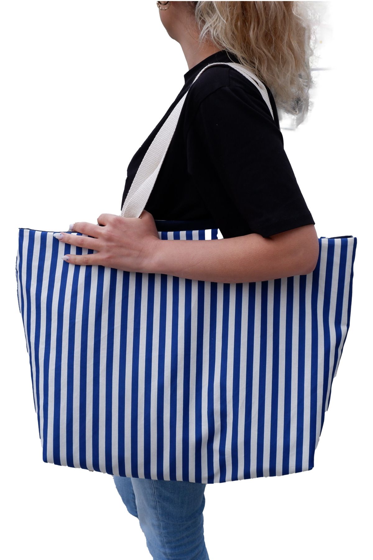 Vedsey-Canvas Multi-Purpose Beach Bag with Double Direction Use 5
