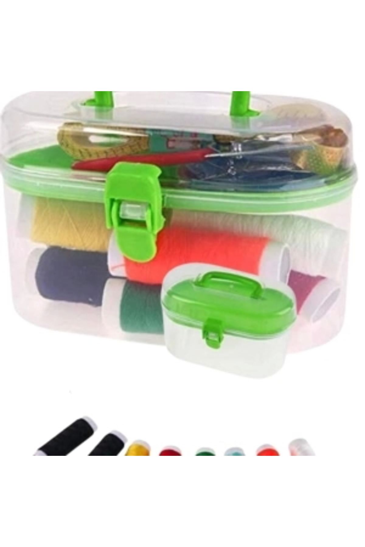 STOREMAX İplik Set Oval Plastik Dikiş Seti