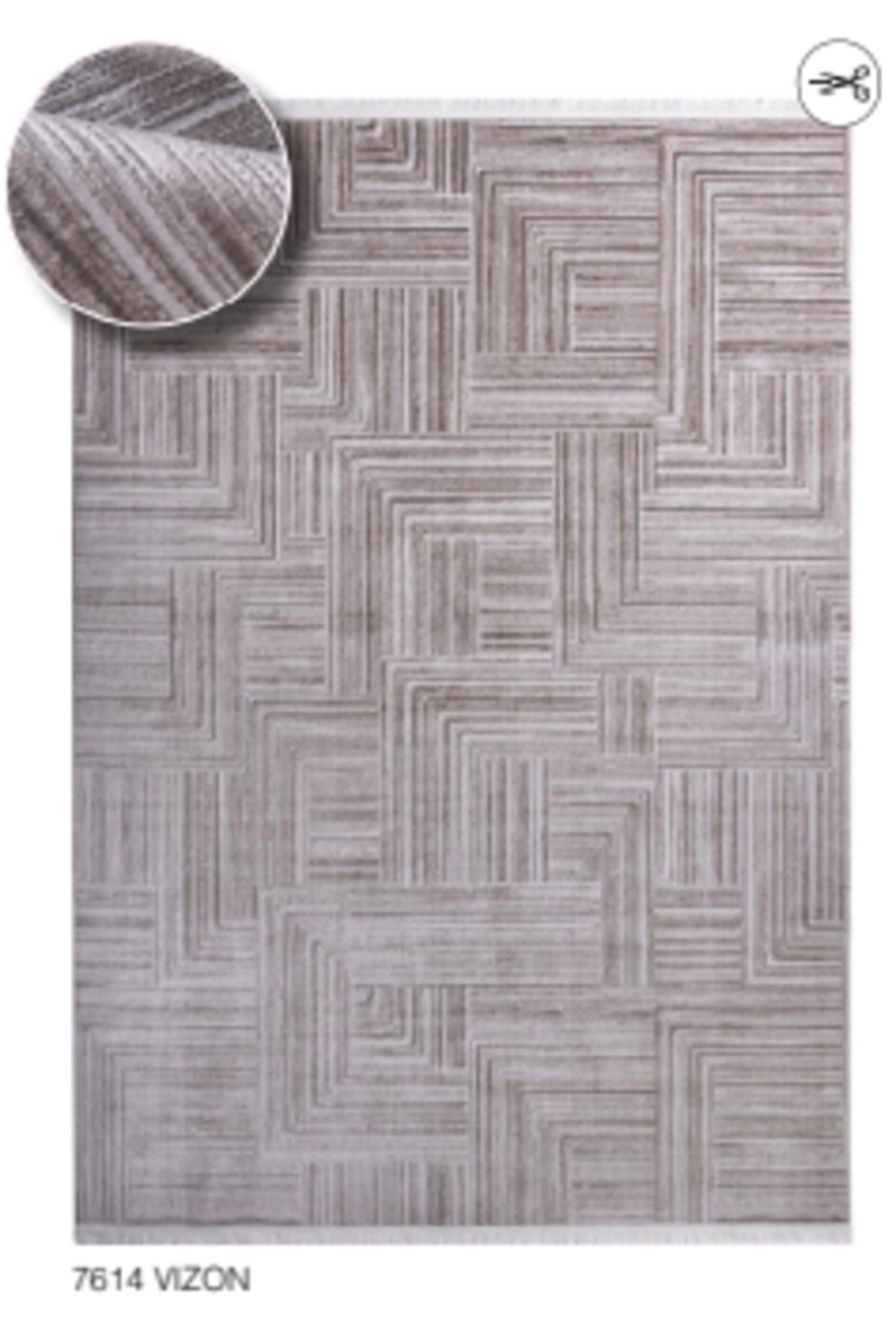 LOUIS CASA HACIMEHtİOĞULLARI LOUIS CASA HALI LORENZA 7614 VİZON POLYESTER İPLİK DOKUMA TABAN HALI