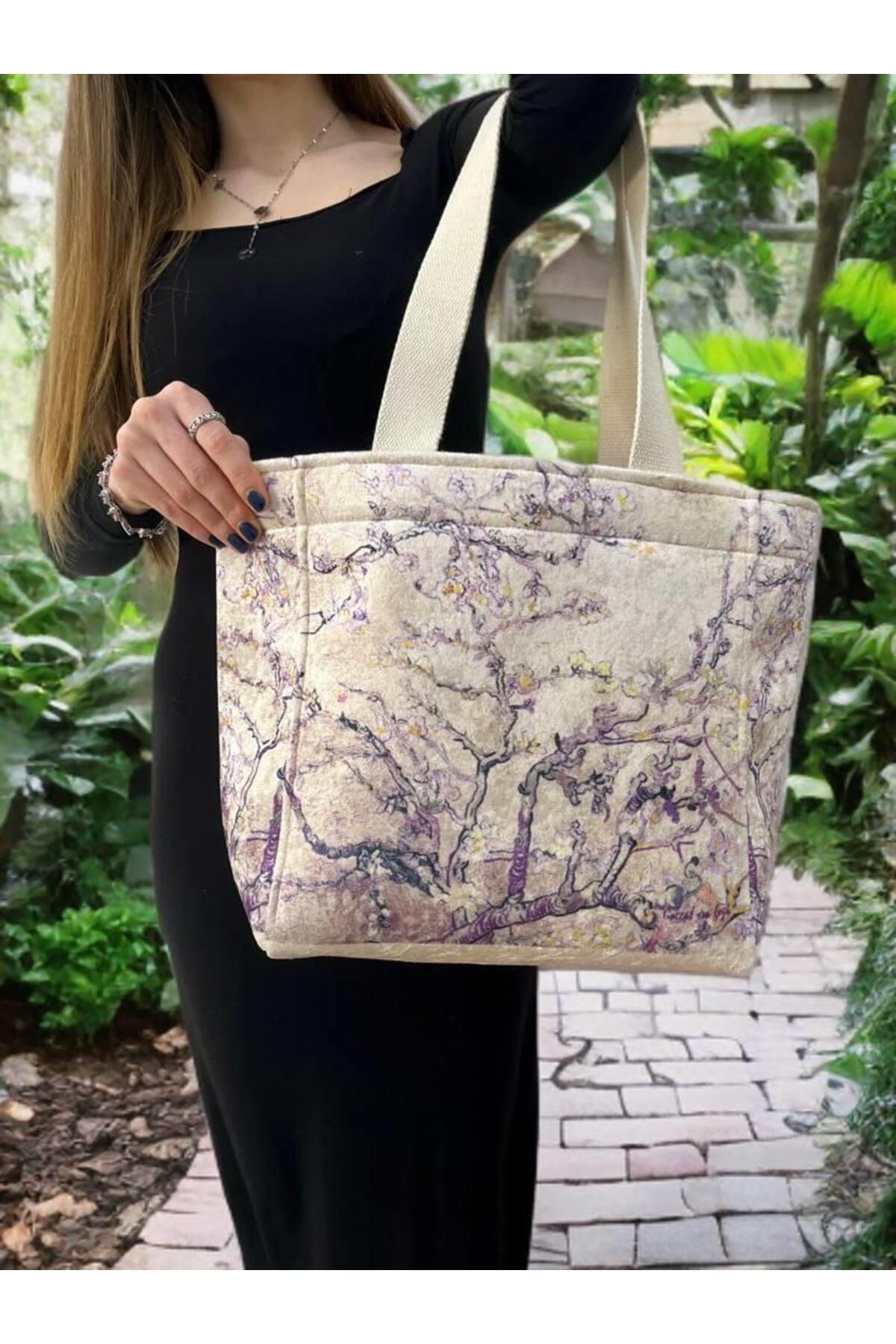 ECHARMBUTIK Van Gogh Badem Çiçeği Model Kadın Çanta