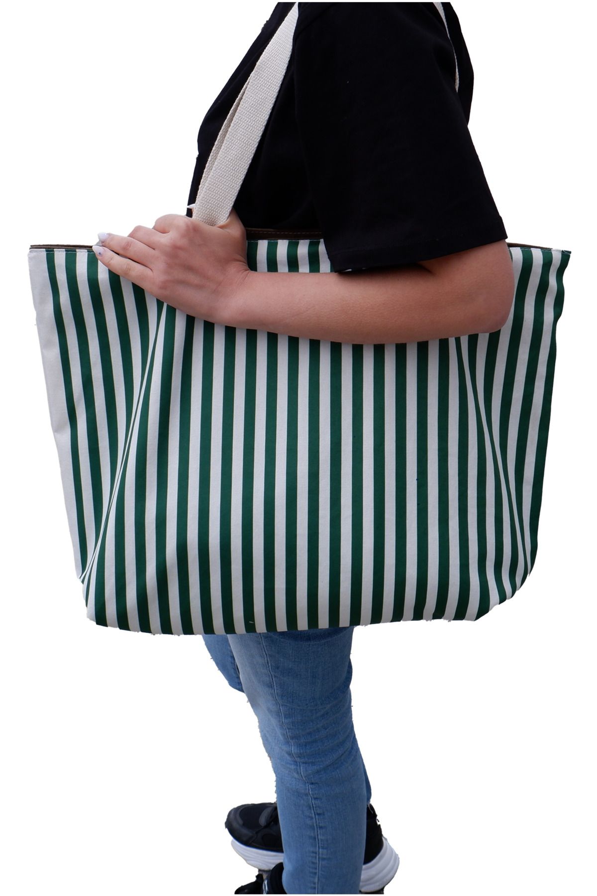 Vedsey-Canvas Multi-Purpose Beach Bag with Double Direction Use 4
