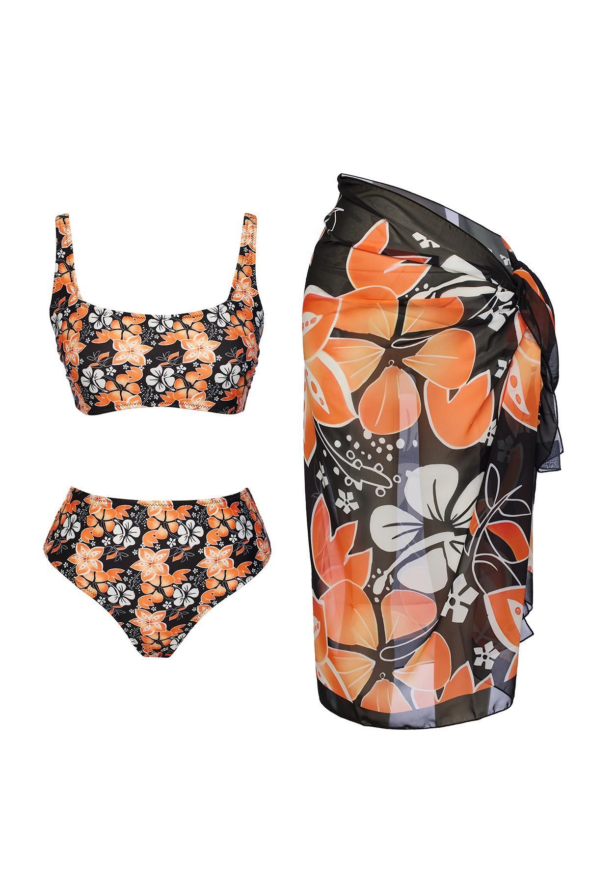 SAILOR moda Pareolu Straplez Askılı Bikini Takım