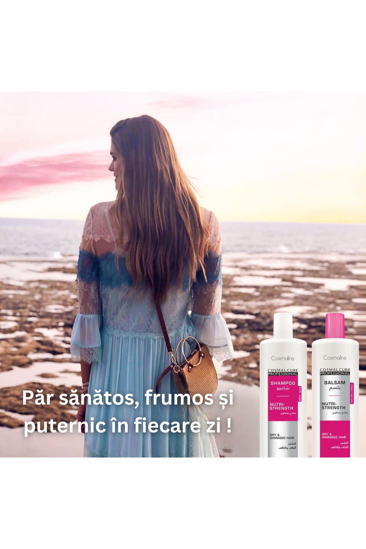 COSMALINE-Set Sampon 500 ml & Balsam 500 ml par deteriorat Nutri Strength cu Extract de Jojoba & Ulei de Argan 5