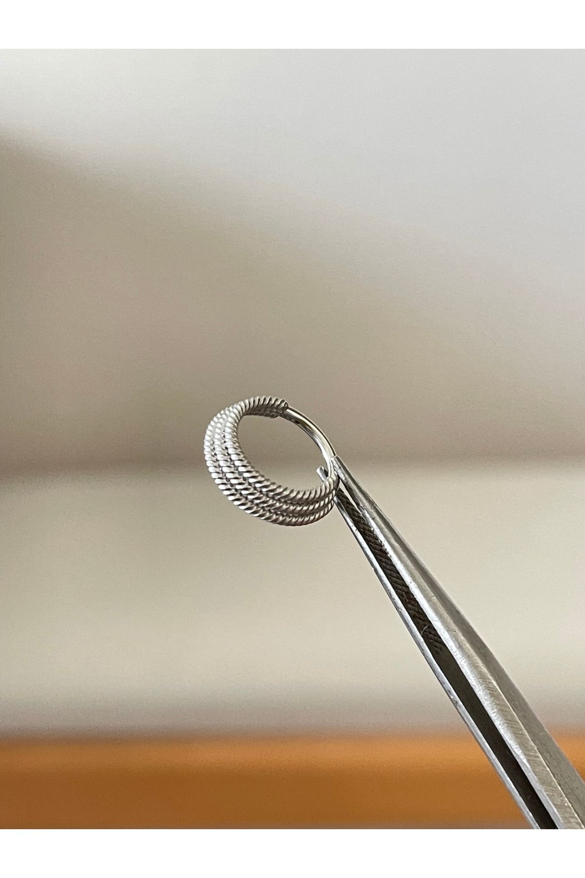Rupen Kraft 316 L Cerrahi Çelik 3 Sıra Burgu Modeli Halka Piercing Kıkırdak Helix Tragus Piercingi
