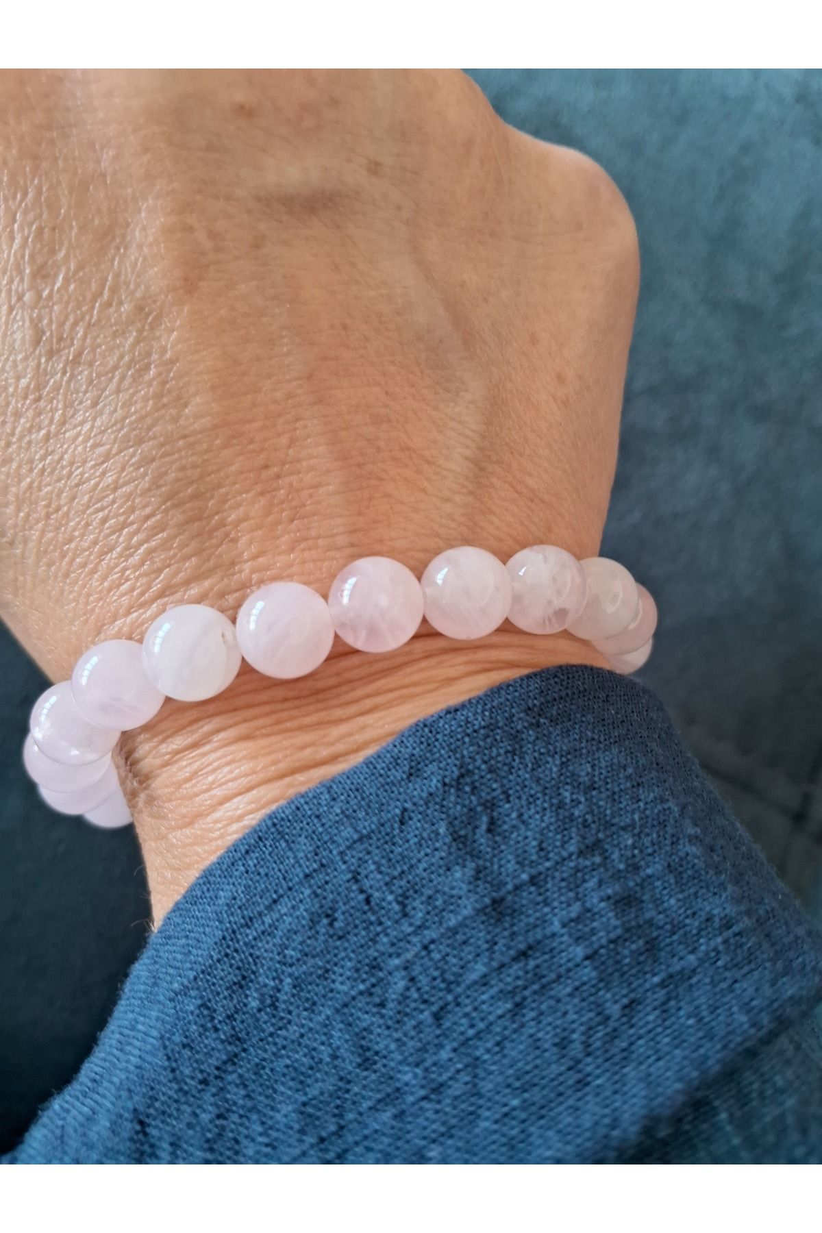 Store Pembe Kuvars Bileklik A Kalite