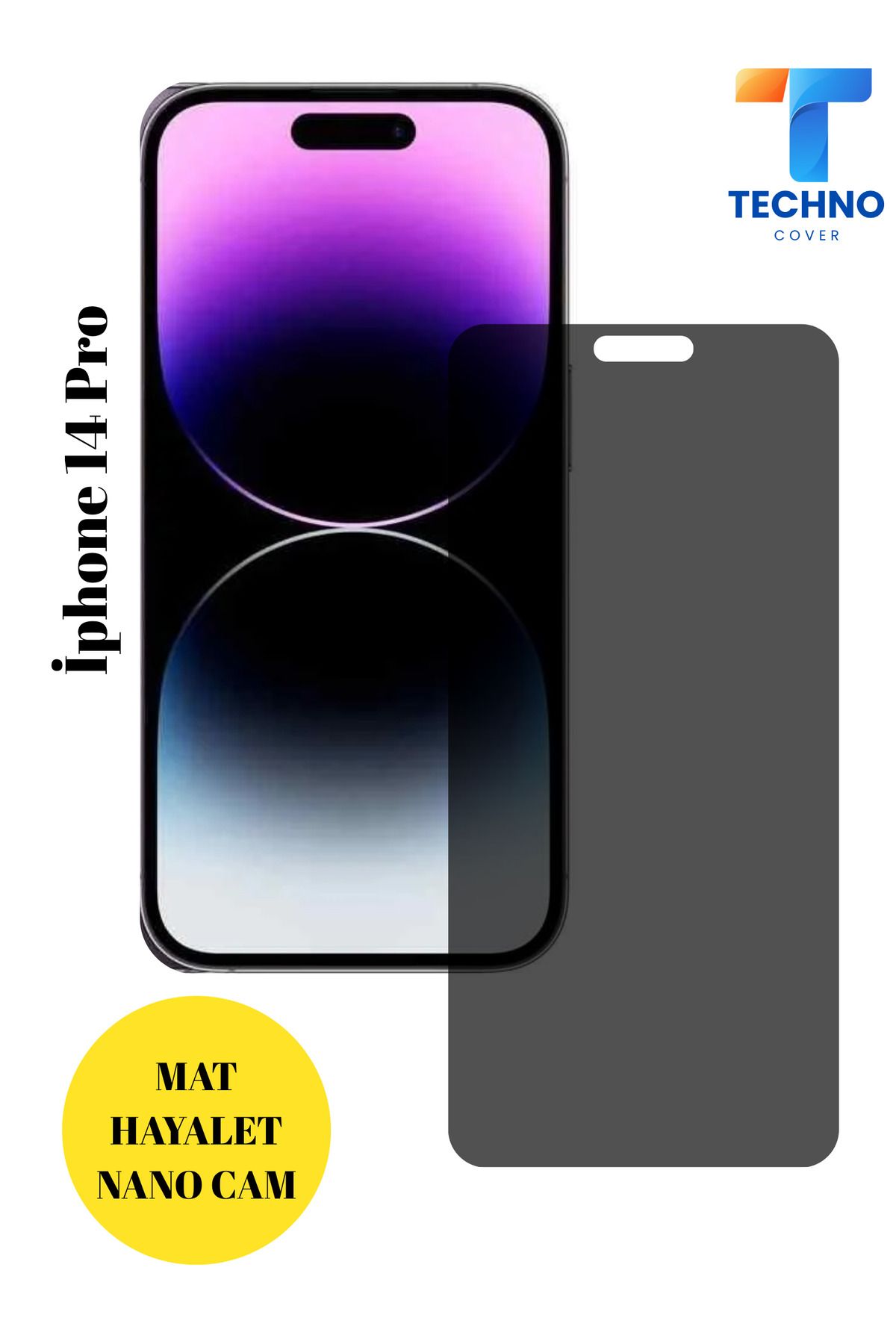 foxpower İphone 14 Pro Mat Hayalet Nano Cam Darbelere Karşı Dayanıklı Esnek Nano Ekran Koruyucu