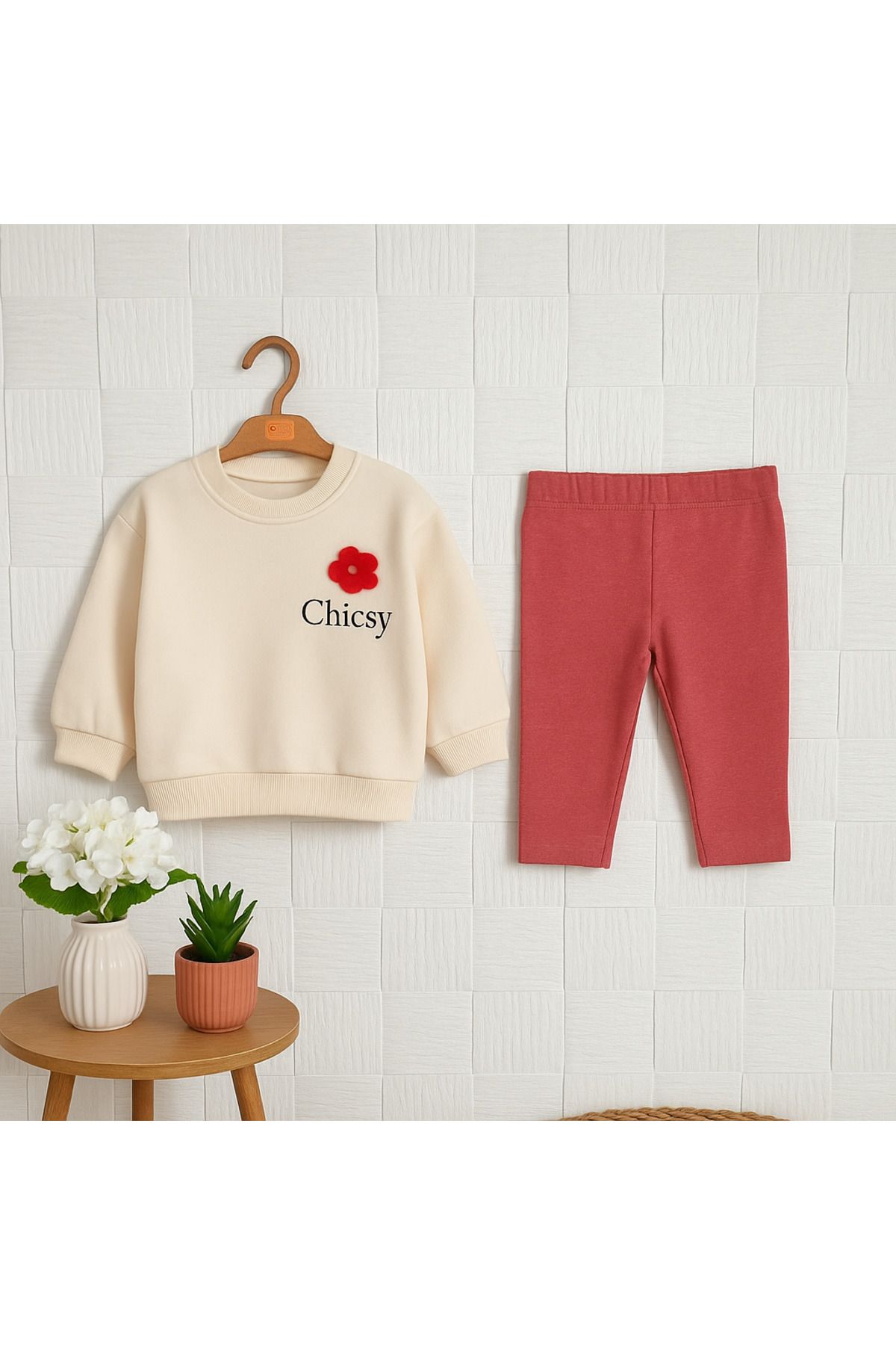 Şulem Baby Chicsy Paris Baskılı Örme Çiçekli Sweet 2'li Takım