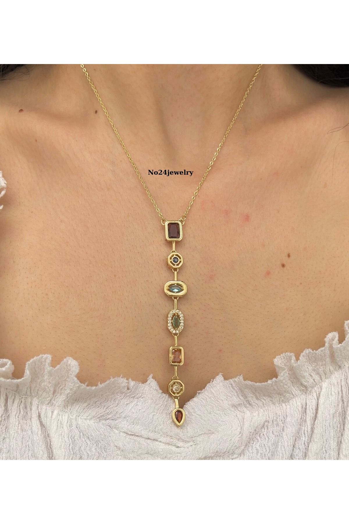 JEWELRY Antialerjik Renkli Y Kolye