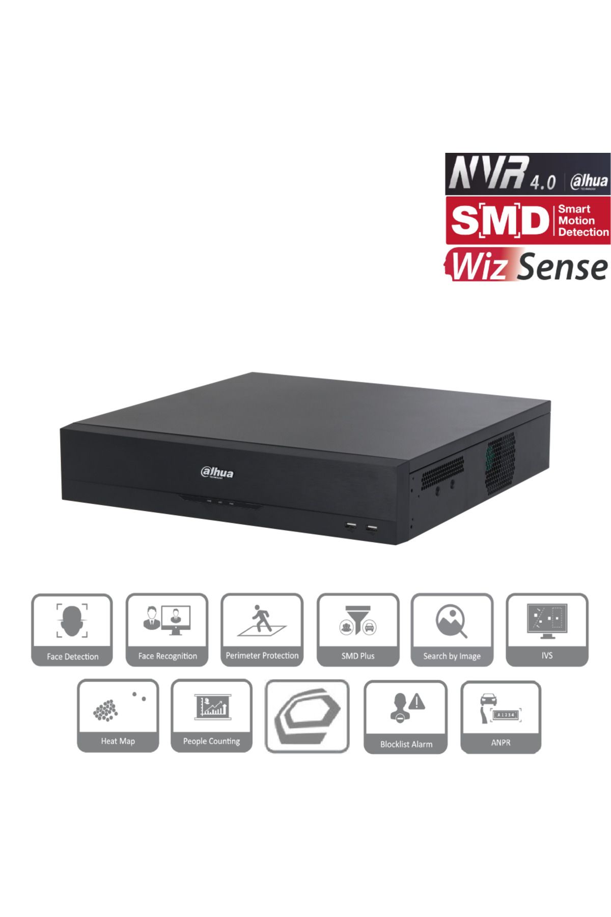 DAHUA NVR5832-EI, 32Kanal, 32Mpix, H265+, 8 HDD Desteği, 1080P Kayıt, 384Mbps Bant Genişliği, 2 Por