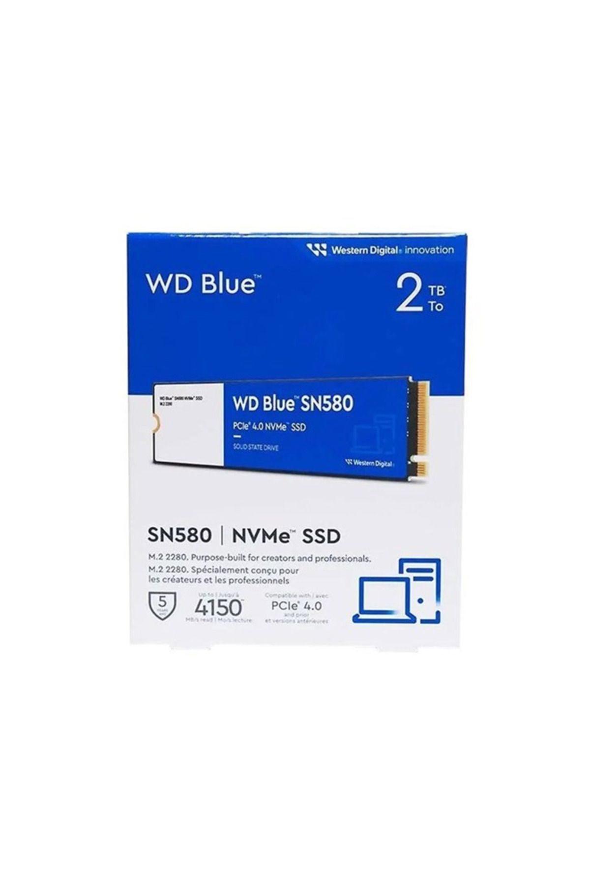 WESTERN DIGITAL WD Blue SN580, WDS200T3B0E, 2TB, 4150/4150, Gen4, NVMe PCIe M.2 2280, SSD