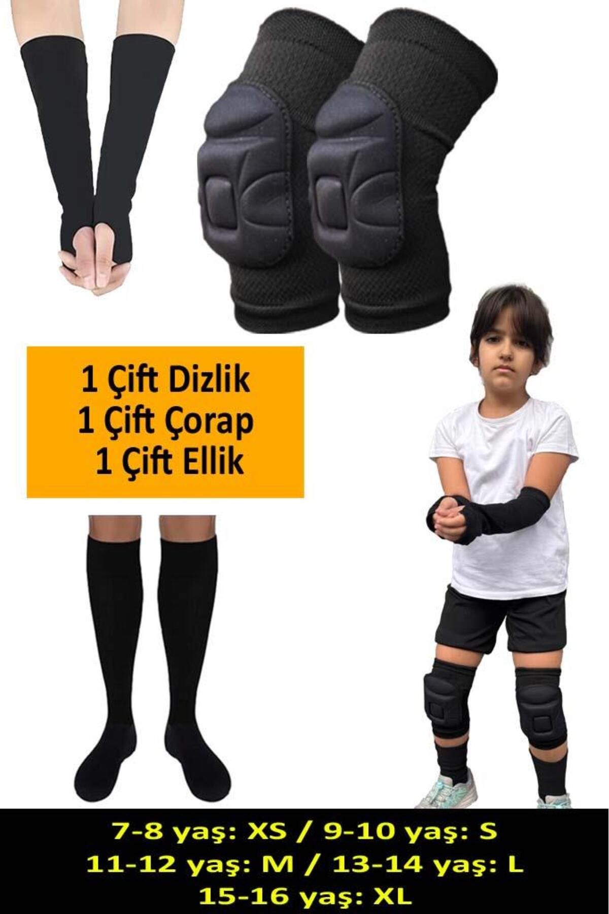 Liggo Çocuk Voleybol Dizliği Çocuk Voleybol Kolluğu Voleybol Çorabı Seti