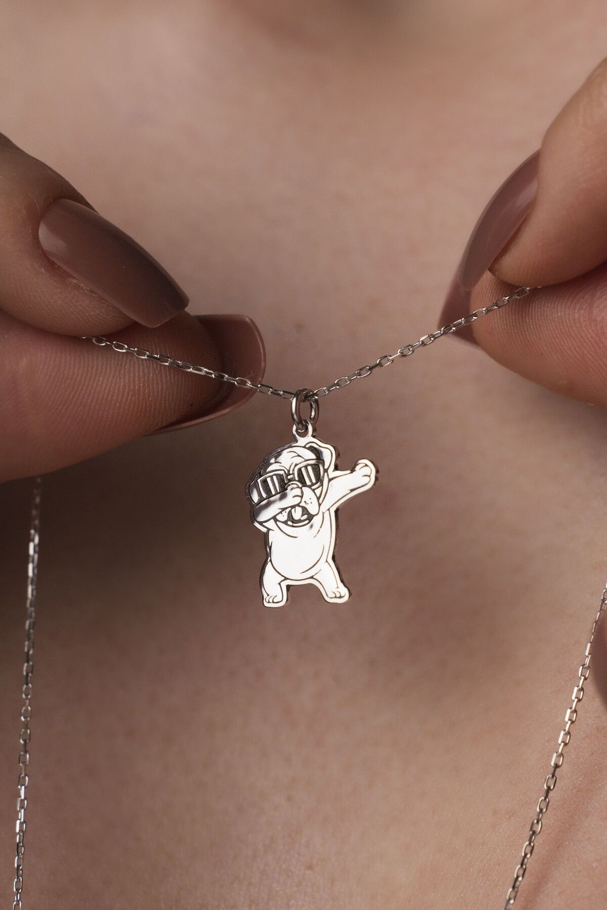 TigerxlJewellery 925 Ayar Gümüş Max Köpek Figürlü Kişiye Özel Kolye