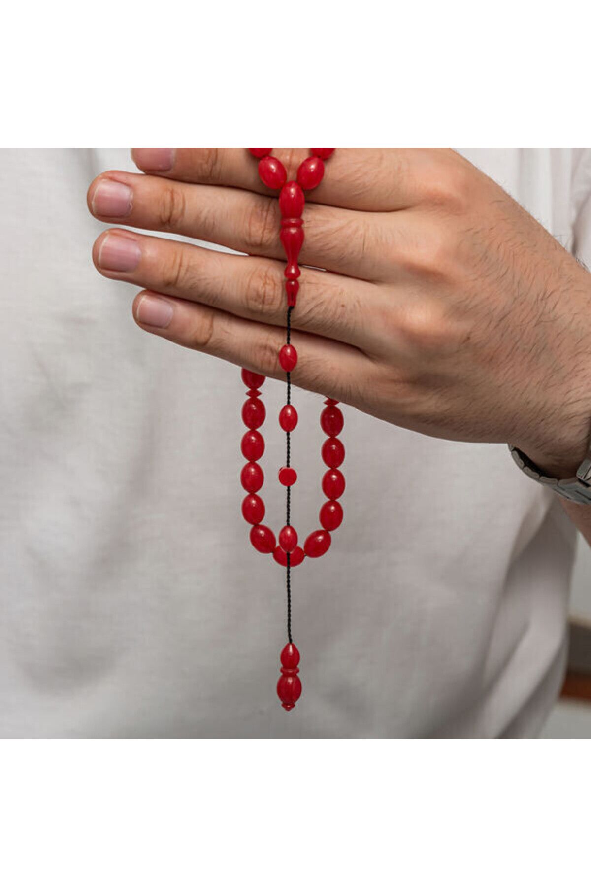 shop Sıkma Kehribar 925 Ayar Gümüş Tesbih