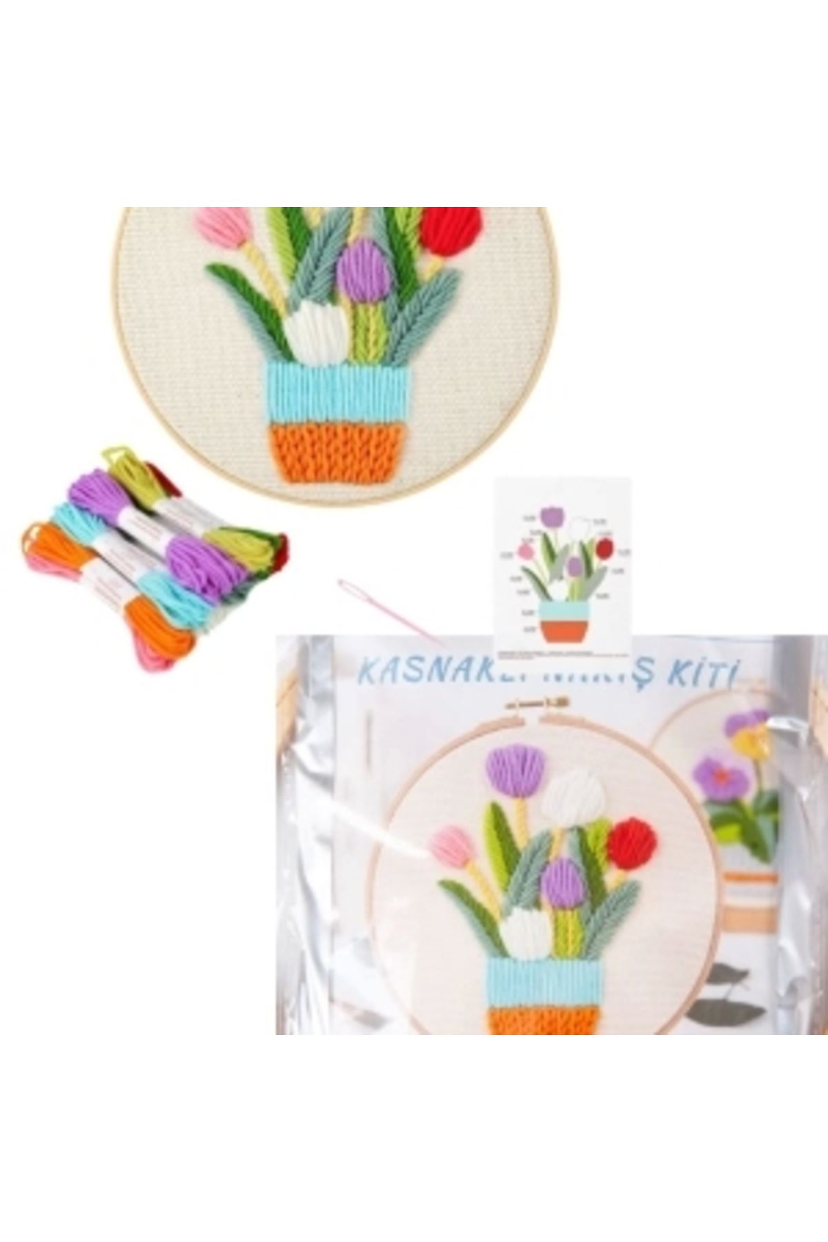 STOREMAX Nakış Kitleri Kasnaklı 13.5 X 18.8 cm Lale