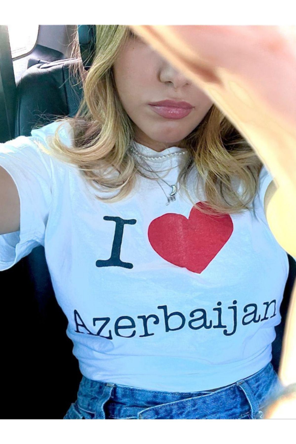 DEEFWEAR DREICH I LOVE AZERBAIJAN BASKILI BEYAZ CROP